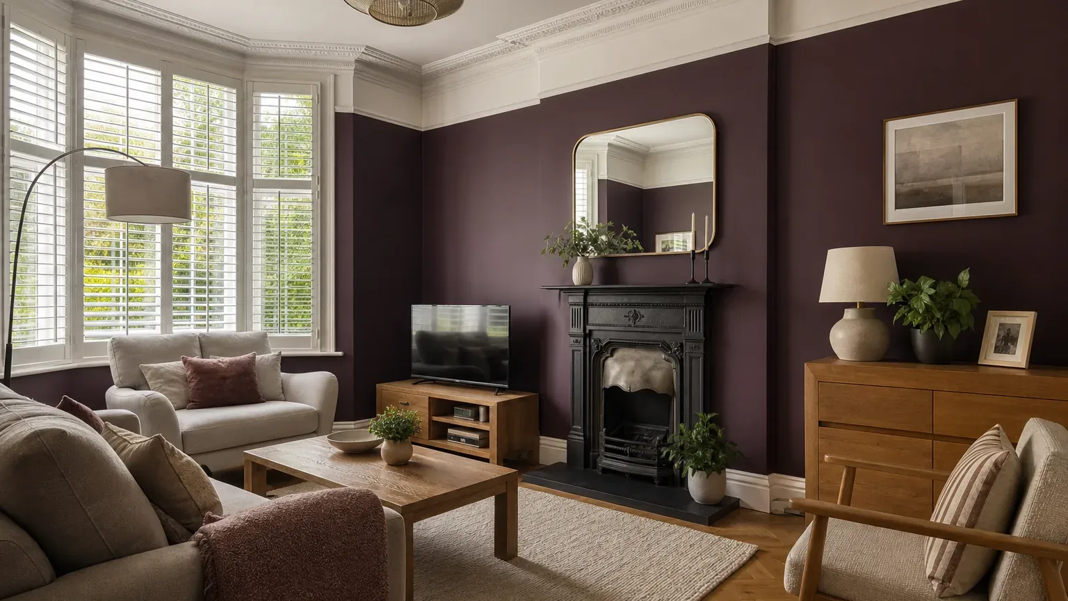 Illustrative AI-generated interior painting project image for a painter and decorator website demonstration